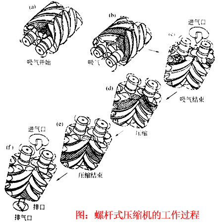 螺桿式壓縮機工作過程 螺桿式壓縮機工作過程